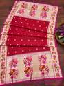 BANARASI SILK RED DUPATTA thumb 4