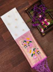 BANARASI SILK WHITE DUPATTA
