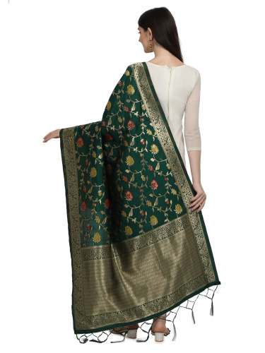 BANARASI SILK WITH FLOWER PATTERN DUPATTA