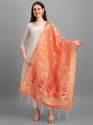 BANARASI SILK WITH PEACOCK PATTERN DUPATTA