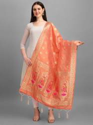 BANARASI SILK WITH PEACOCK PATTERN DUPATTA