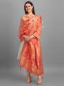 BANARASI SILK WITH PEACOCK PATTERN DUPATTA thumb 2