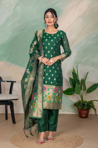 Banarasi  Style Silk Fabric Ready Made Dress