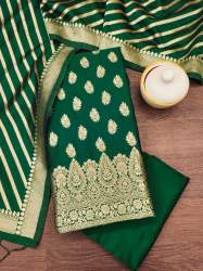 BGREEN BANARASI SILK UNSTICHED SUIT