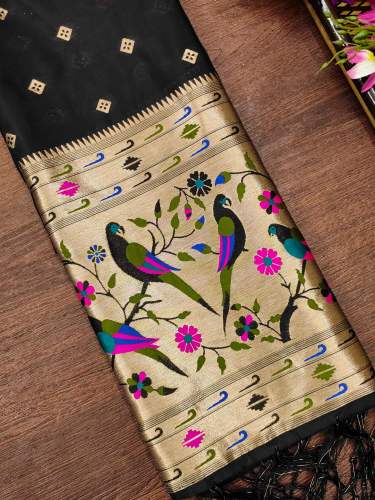 BLACK BANARASI SILK DUPATTA