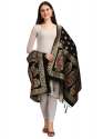 BLACK BANARASI SILK WITH PEACOCK PATTERN DUPATTA thumb 3