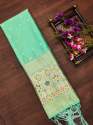 CGREEN BANARASI SILK DUPATTA thumb 1