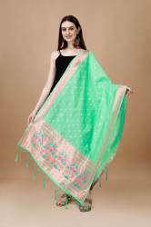 CGREEN BANARASI SILK PAITHANI DUPATTA