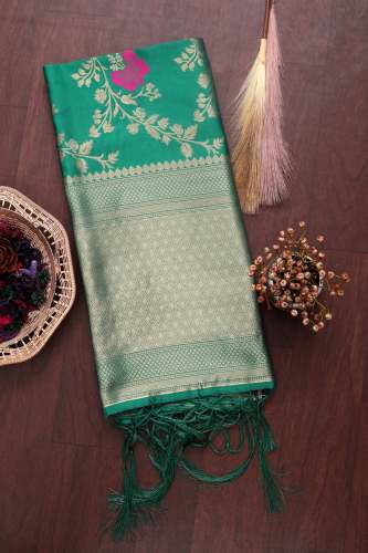FANCY BANARASI SILK DUPATTA P GREEN