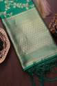 FANCY BANARASI SILK DUPATTA P GREEN thumb 1