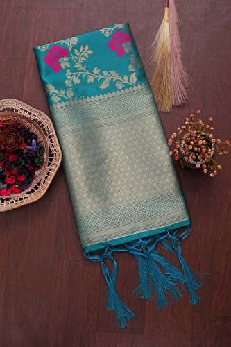 Firozi Fancy Banarasi Silk Dupatta
