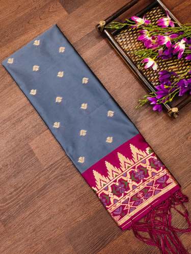 GREY PAITHANI SILK DUPATTA  by devangi fashion