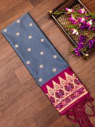 GREY PAITHANI SILK DUPATTA 