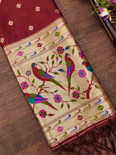 MAROON BANARASI SILK DUPATTA