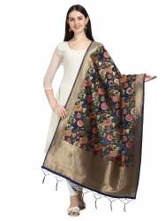 MAROON BANARASI SILK DUPATTA WITH BAHUBALI 