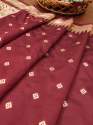 MAROON BANARASI SILK. DUPATTA thumb 2