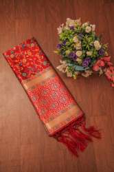  Maroon kashmiri Banarsai silk Dupatta