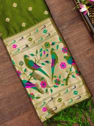 MEHENDI-BANARASI SILK DUPATTA