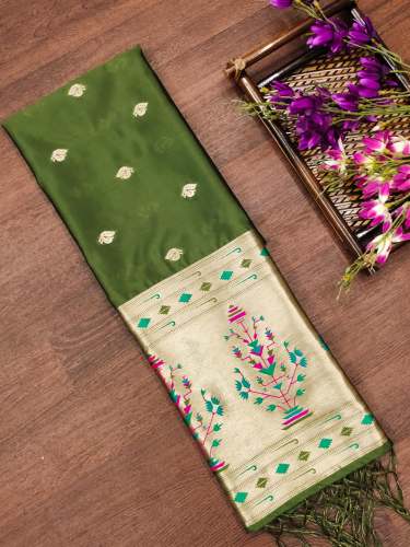  MEHENDI BANARASI SILK PAITHANI DUPATTA