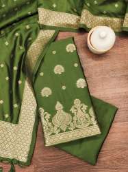 MEHENDI UNSTICHED SILK SUIT