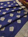 NAVYBLUE BANRASI SILK DUPATTA WITH FLOWER TREE ZARI thumb 2