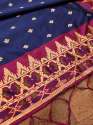 NAVYBLUE PAITHANI SILK DUPATTA thumb 3