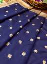 NAVYBLUE SILK DUPATTA thumb 3