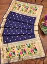 NAVYBLUE SILK DUPATTA thumb 4