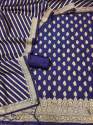 NEVYBLUE BANARASI SILK UNSTICHED SUIT thumb 2