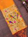 ORANGE-BANARASI SILK DUPATTA
