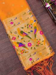 ORANGE BANARASI SILK DUPATTA