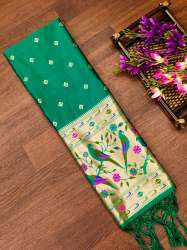 PGREEN BANARASI. SILK DUPATTA