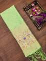 PISTA BANARASI SILK DUPATTA., thumb 1