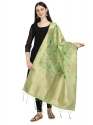 PISTA BANARASI SILK WITH FLOWER PATTERN DUPATTA