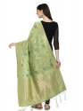 PISTA BANARASI SILK WITH FLOWER PATTERN DUPATTA thumb 1