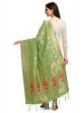 PISTA BANARASI SILK WITH PEACOCK PATTERN DUPATTA thumb 3