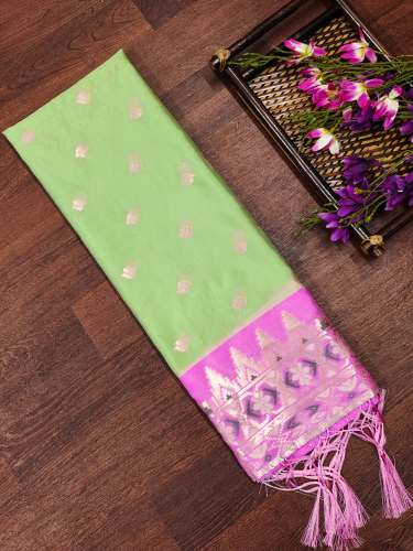 PISTA PAITHANI SILK DUPATTA by devangi fashion