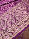 PURPLE BANARASI SILK DUPATTA WITH BANDHANI STYLE  thumb 2