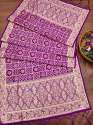 PURPLE BANARASI SILK DUPATTA WITH BANDHANI STYLE  thumb 3