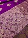  PURPLE BANARASI SILK DUPATTA WITH FLOWER TREE ZARI thumb 2