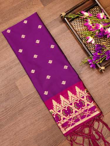 PURPLE PAITHANI SILK DUPATTA by devangi fashion