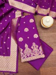 PURPLE UNSTICHED SILK SUIT