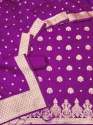 PURPLE UNSTICHED SILK SUIT thumb 2