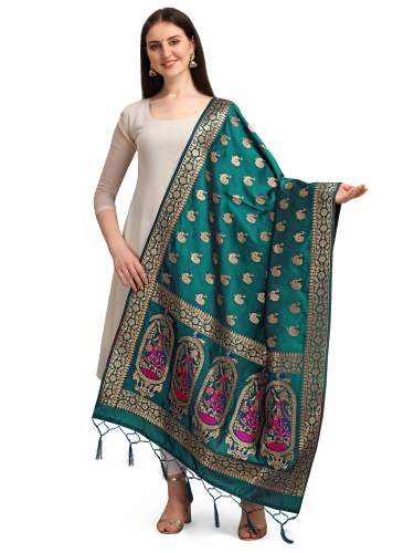 RAMA BANARASI SILK WITH PEACOCK PATTERN DUPATTA