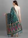 RAMA BANARASI SILK WITH PEACOCK PATTERN DUPATTA thumb 1