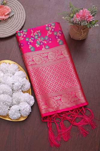  RANI BANARASI SILK FLOWER PATTERN DUPATTA