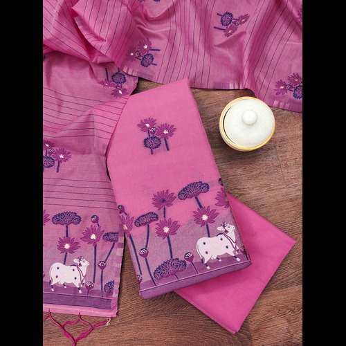 RANI BANARASI SILK UNSTICH SUIT .,,