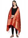 RED BANARASI SILK DUPATTA WITH BAHUBALI thumb 2