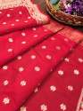 RED BANARASI SILK DUPATTA WITH PAITHNI TOUCH  thumb 3