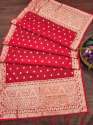 RED BANARASI SILK DUPATTA WITH PAITHNI TOUCH  thumb 4